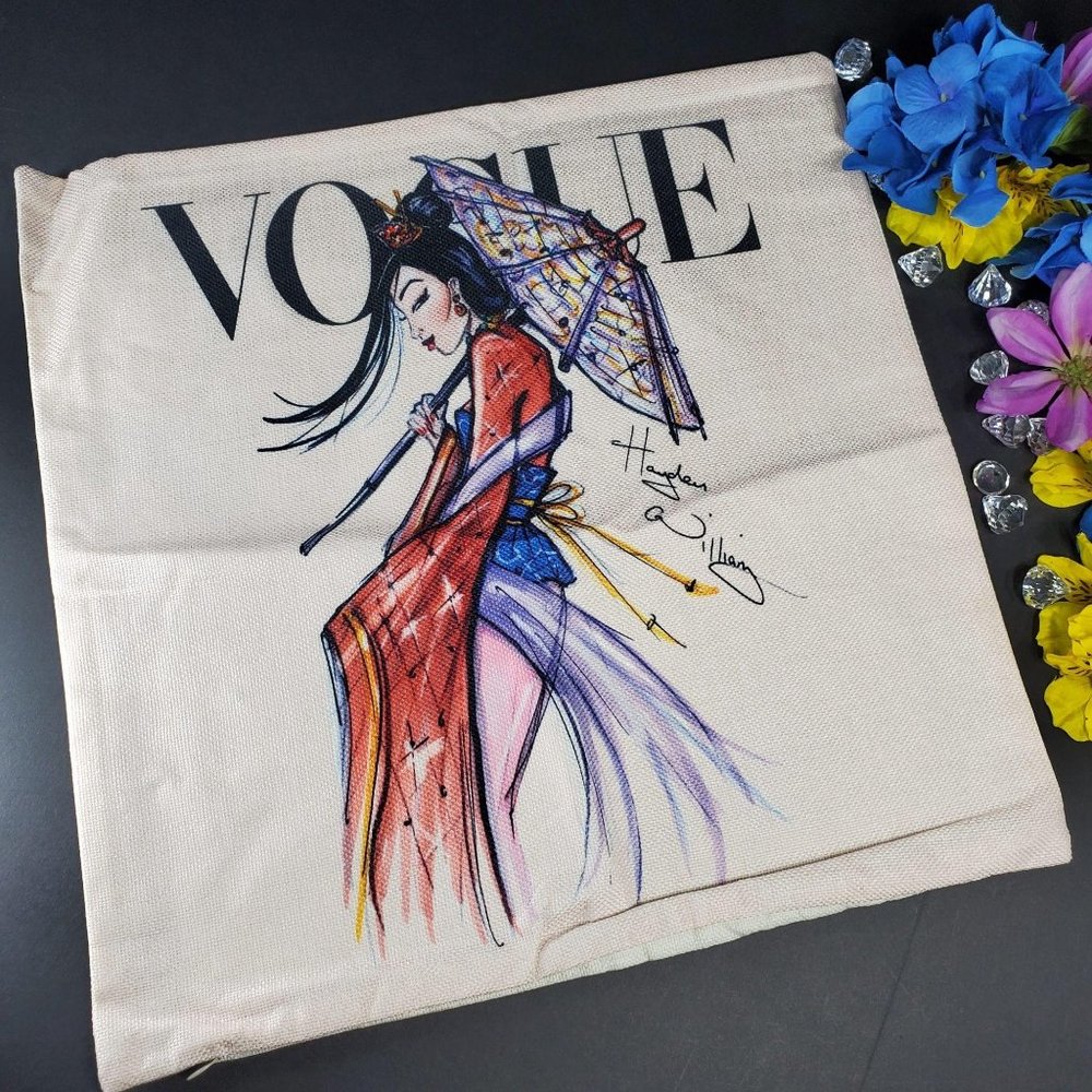 Vogue Disney Princess Mulan with Umbrella Decorative Home Throw Pillowcase